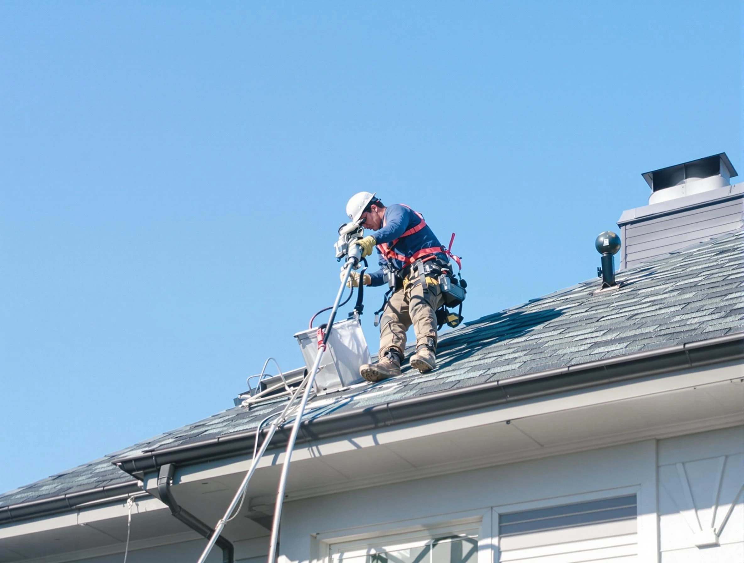 Cullman Dryer Vent Cleaning certified technician cleaning a roof-mounted dryer vent system in Cullman
