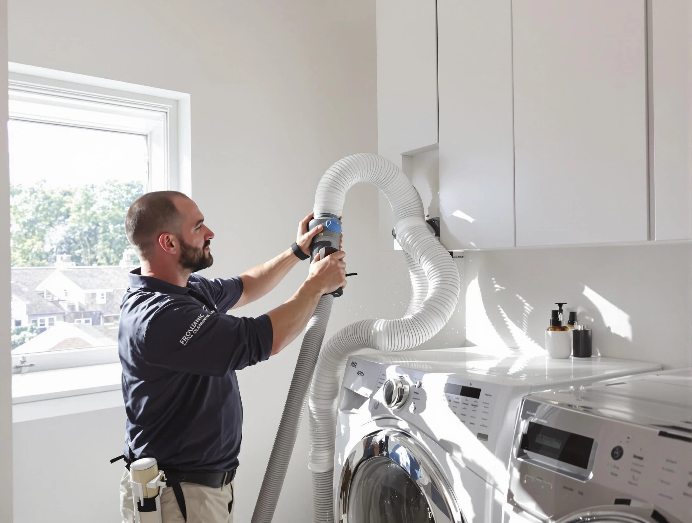 Certified Cullman Dryer Vent Cleaning technician performing dryer vent cleaning in Cullman