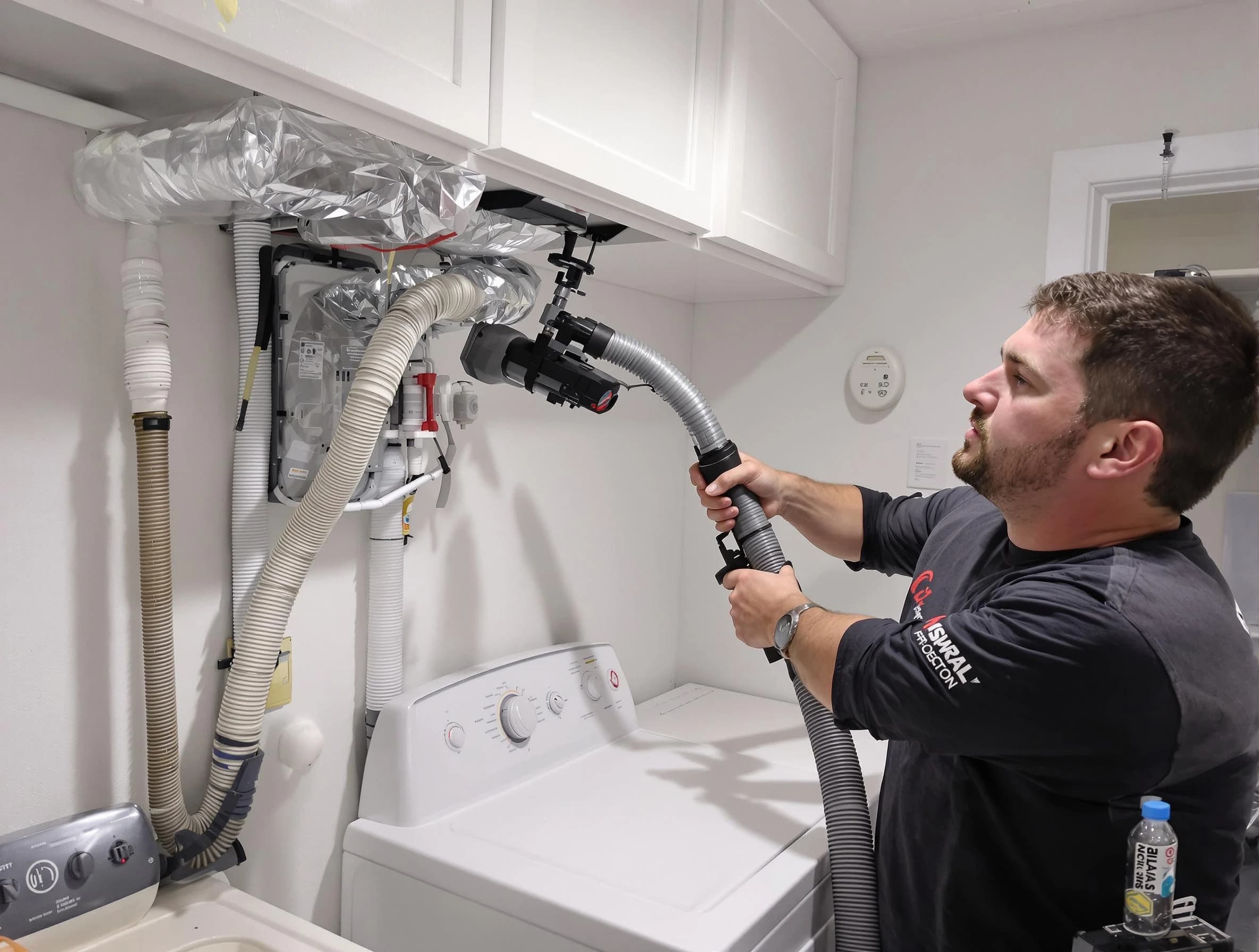 Cullman Dryer Vent Cleaning certified technician performing safety-focused gas dryer vent cleaning in Cullman